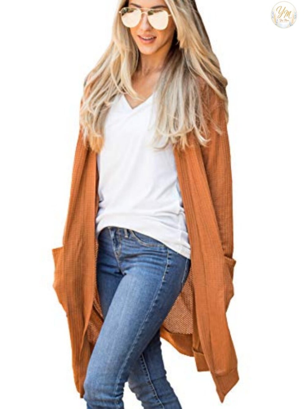 Women's Long Sleeve Open Front Knit Sweater Cardigan with Pockets